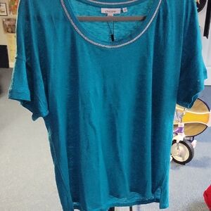 Chico's Teal Short Sleeve Tee